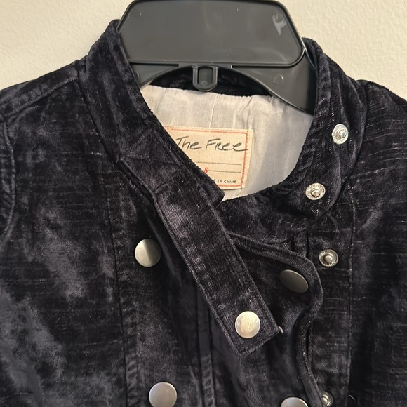 FREE PEOPLE from Dusk til Dawn Black Velvet Moto Jacket. Size Small NEW - Picture 5 of 16